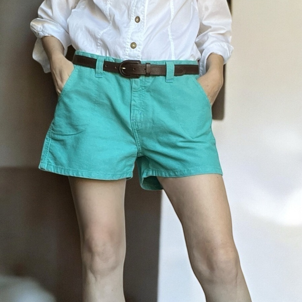 Levi’s Y2K Teal Shorts Colored Denim Jorts Short Shorts 3” Inseam Mid Rise M/8